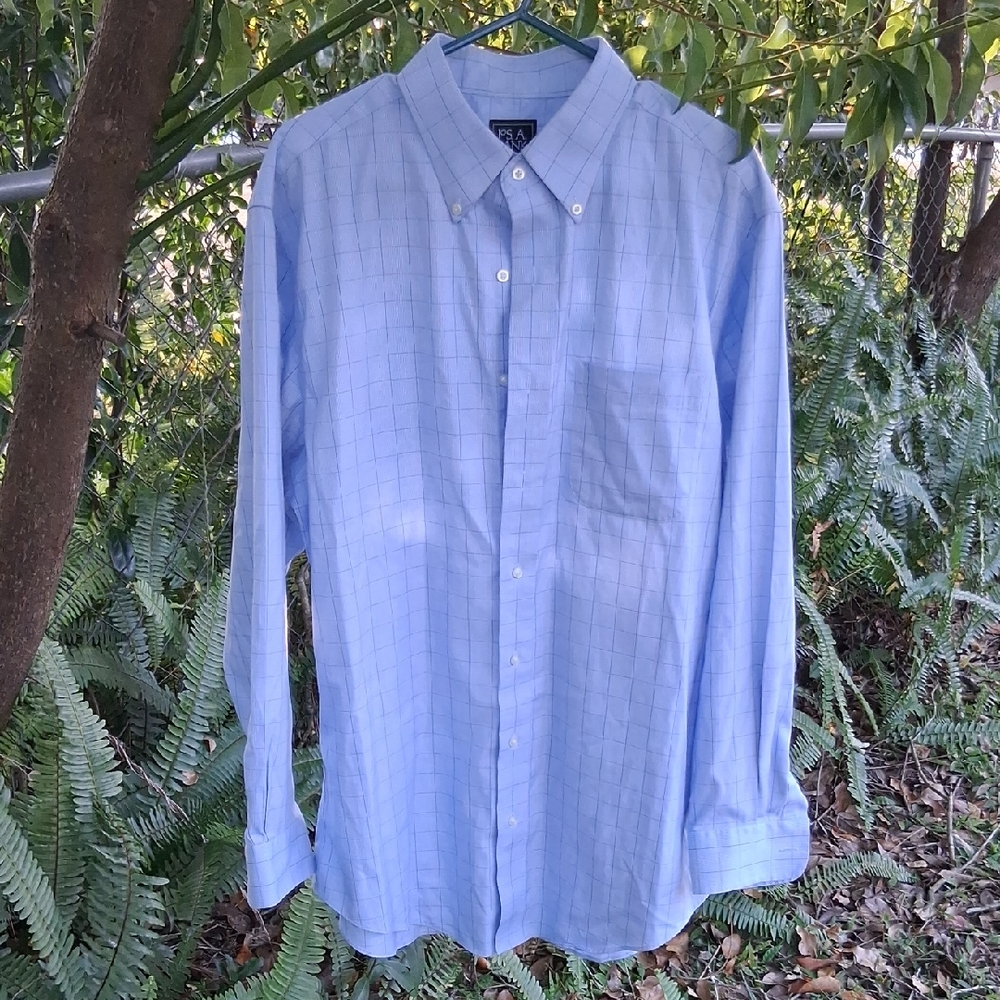 Jos. A. Bank Light Blue Checkered Shirt